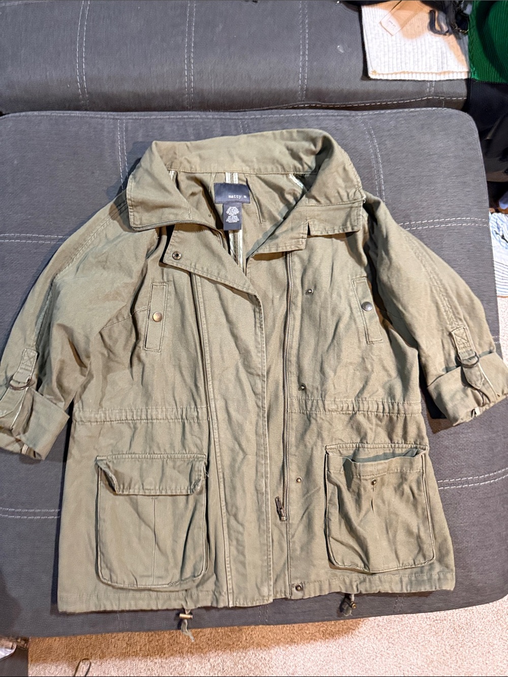 Olive Utility Anorak Jacket - Women